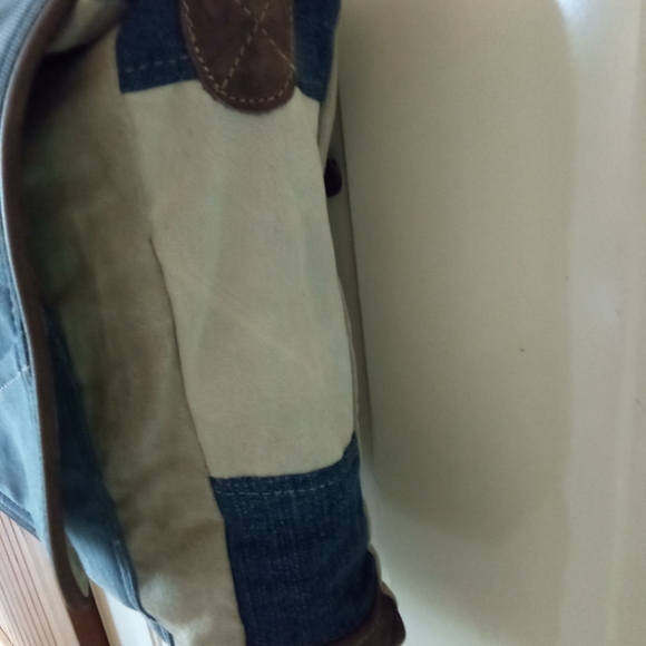 NWT Myra Bag Co Denim & Leather Shoulder Bag - Picture 5 of 9